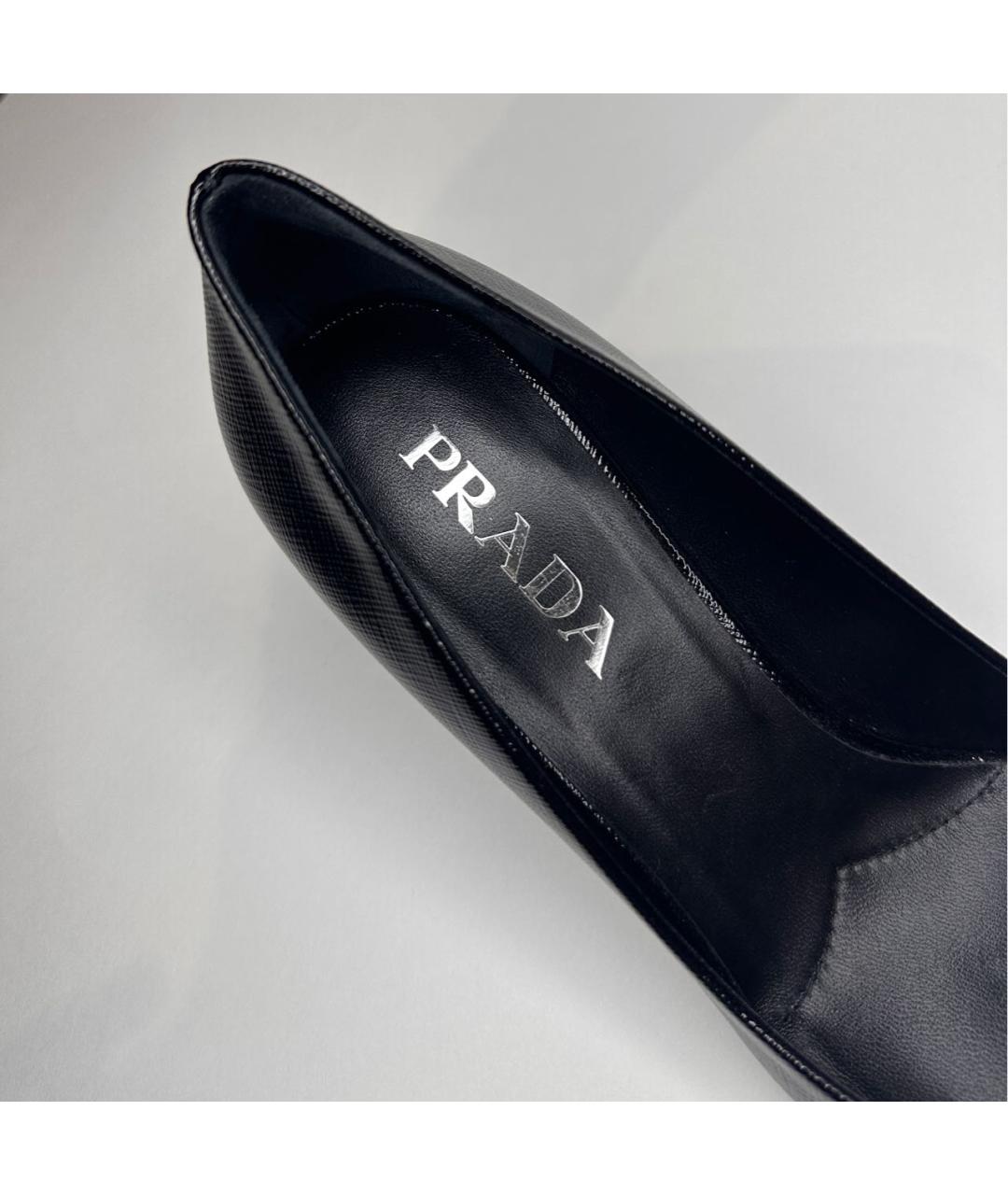 PRADA Черные кожаные туфли, фото 2