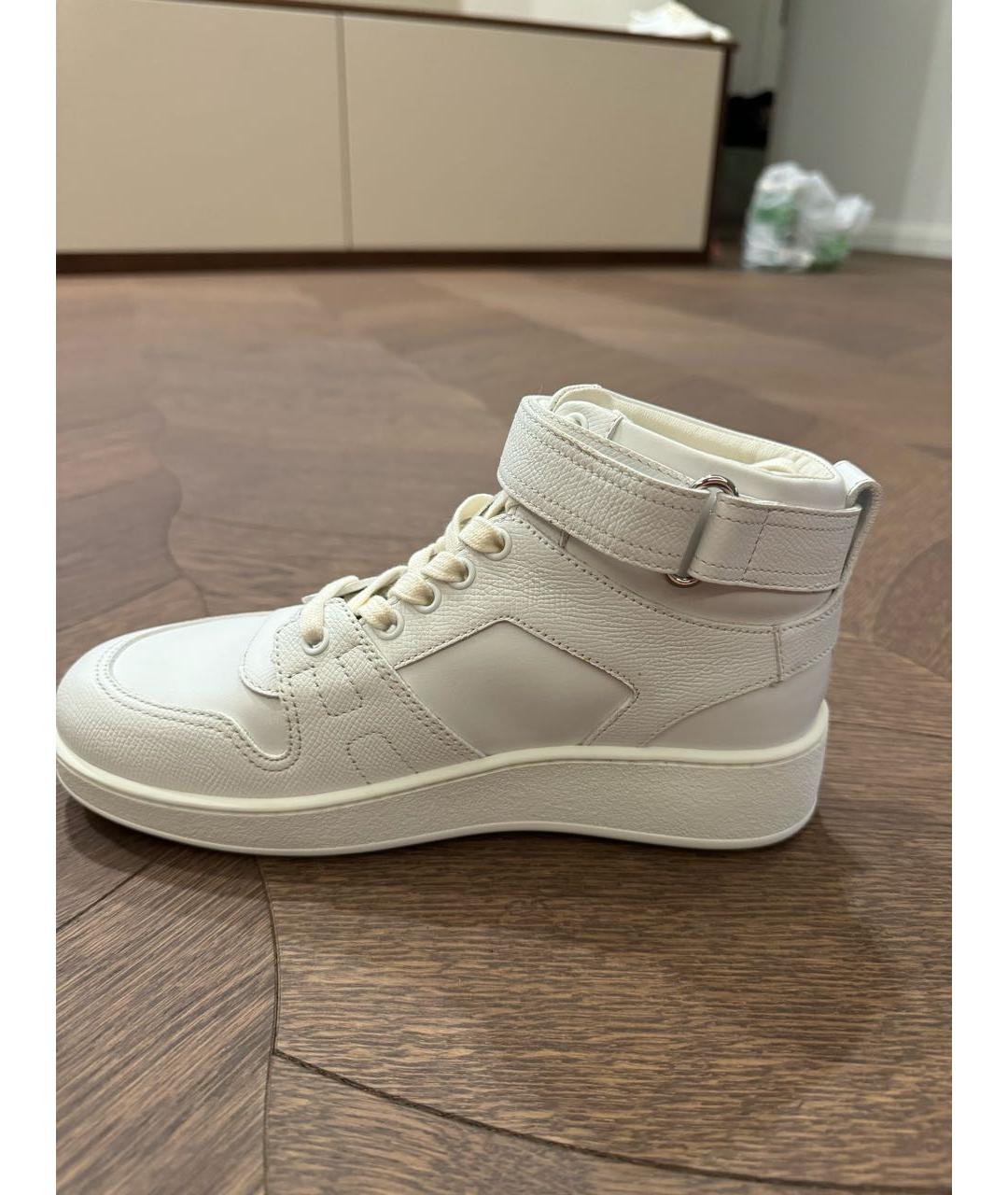 HERMES Белые кожаные кеды, фото 7