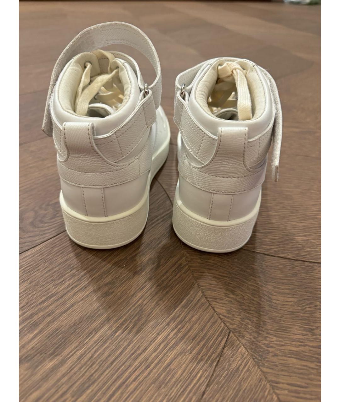 HERMES Белые кожаные кеды, фото 3