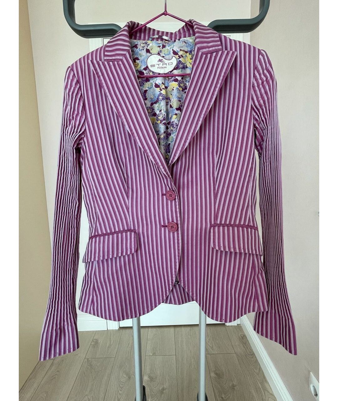 ETRO Розовый шелковый жакет/пиджак, фото 4
