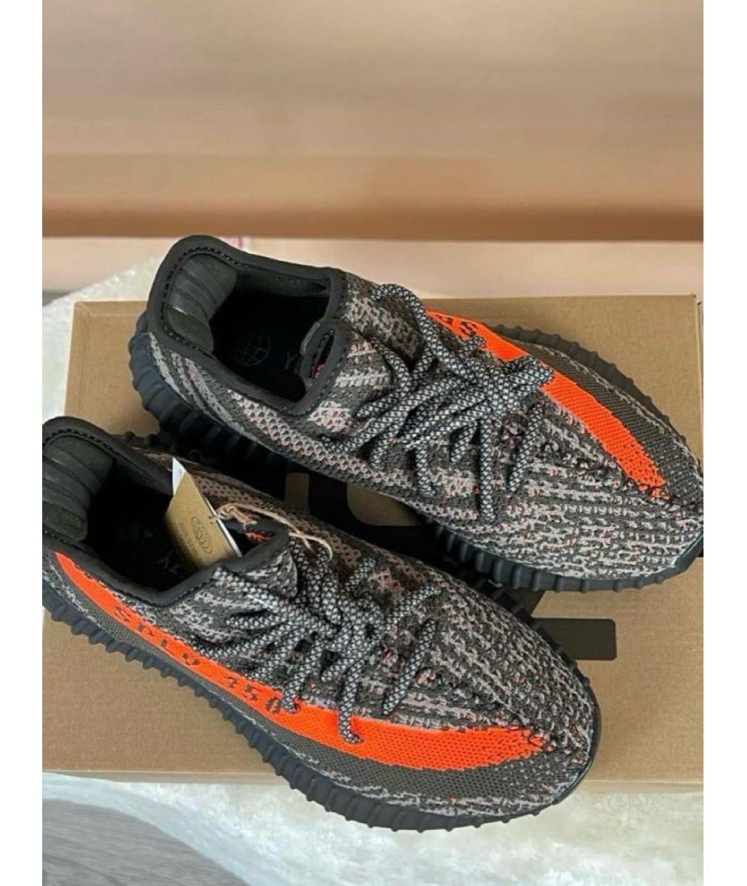 YEEZY Антрацитовые текстильные кроссовки, фото 2