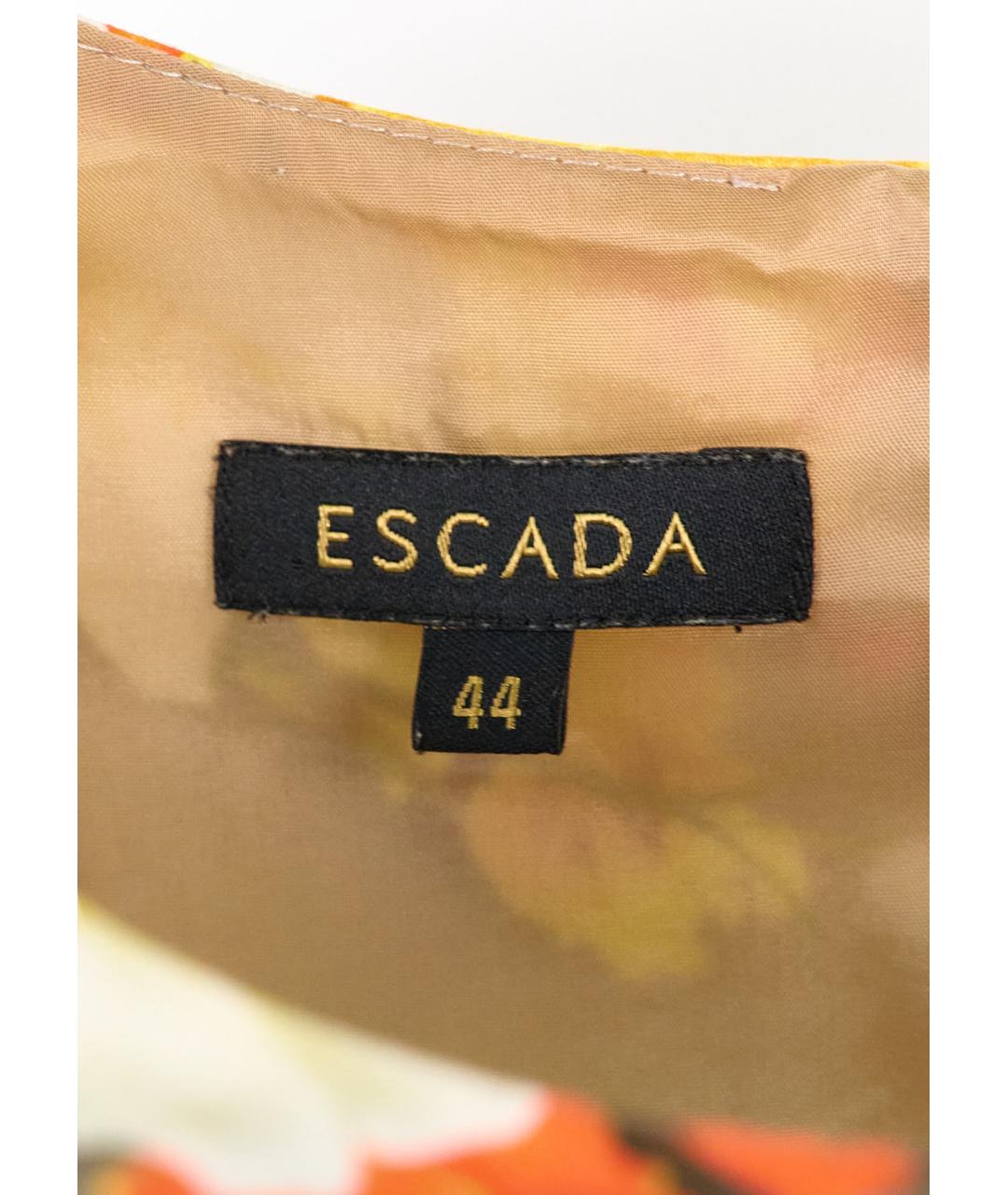 ESCADA Желтое хлопко-эластановое повседневное платье, фото 3