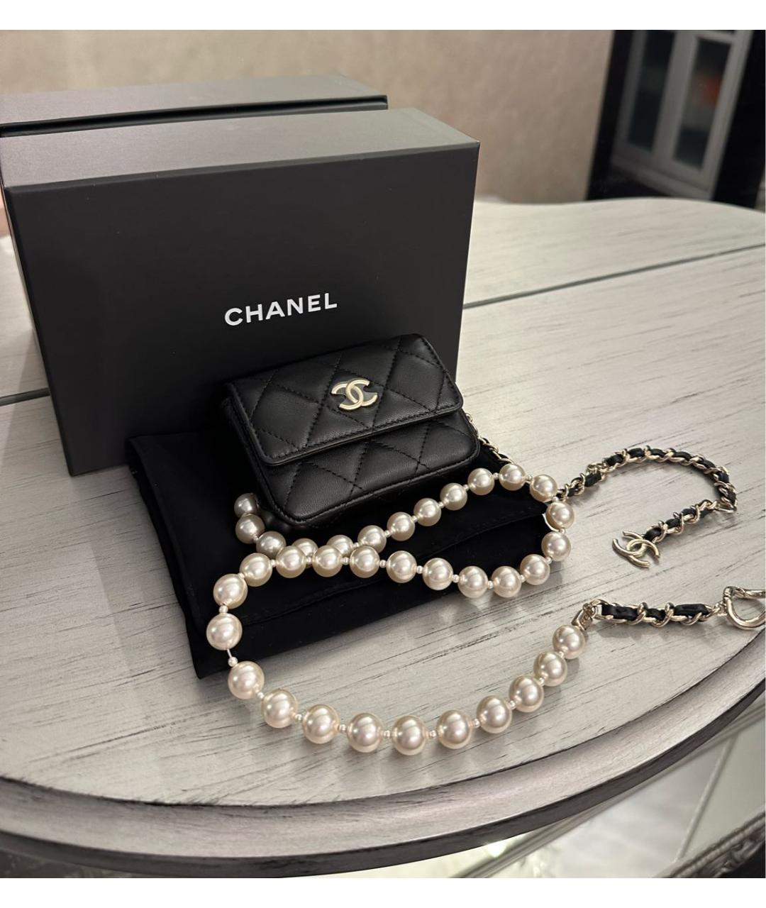 CHANEL Черная кожаная поясная сумка, фото 5