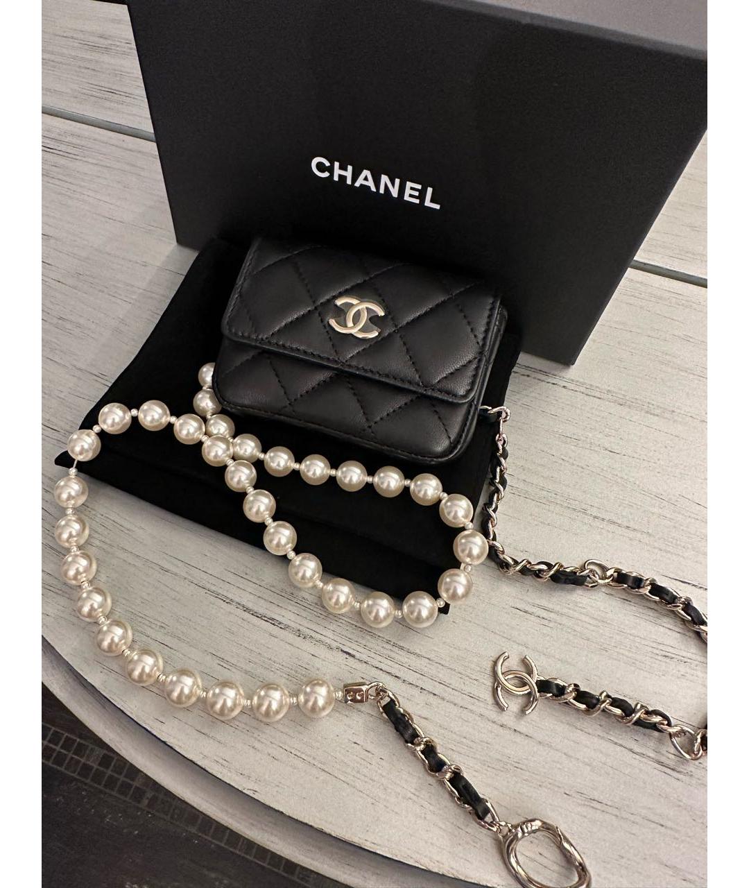 CHANEL Черная кожаная поясная сумка, фото 6