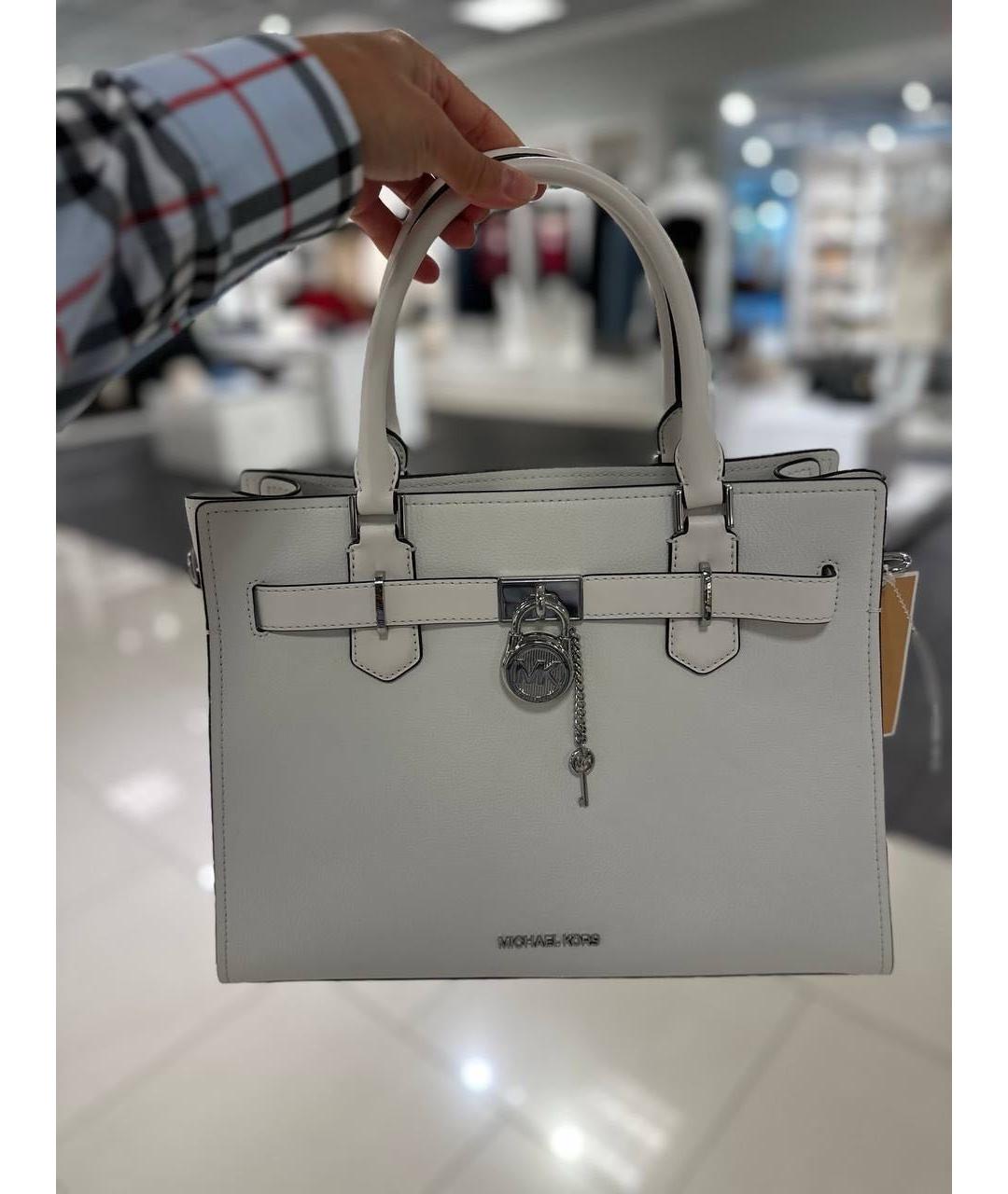 MICHAEL KORS Белая кожаная сумка тоут, фото 2