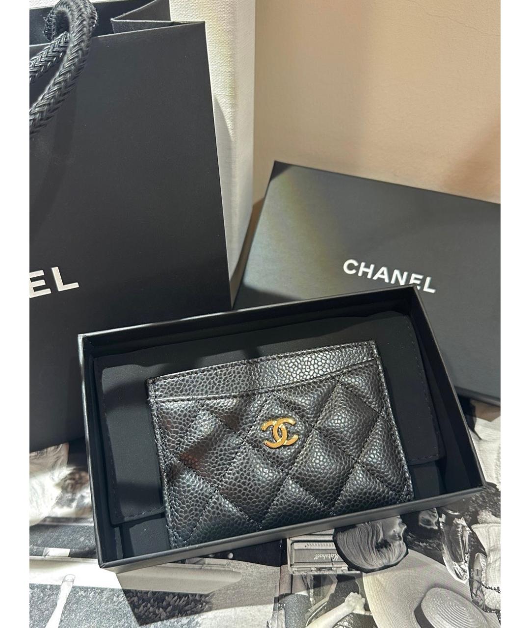 CHANEL Черный кожаный кардхолдер, фото 4