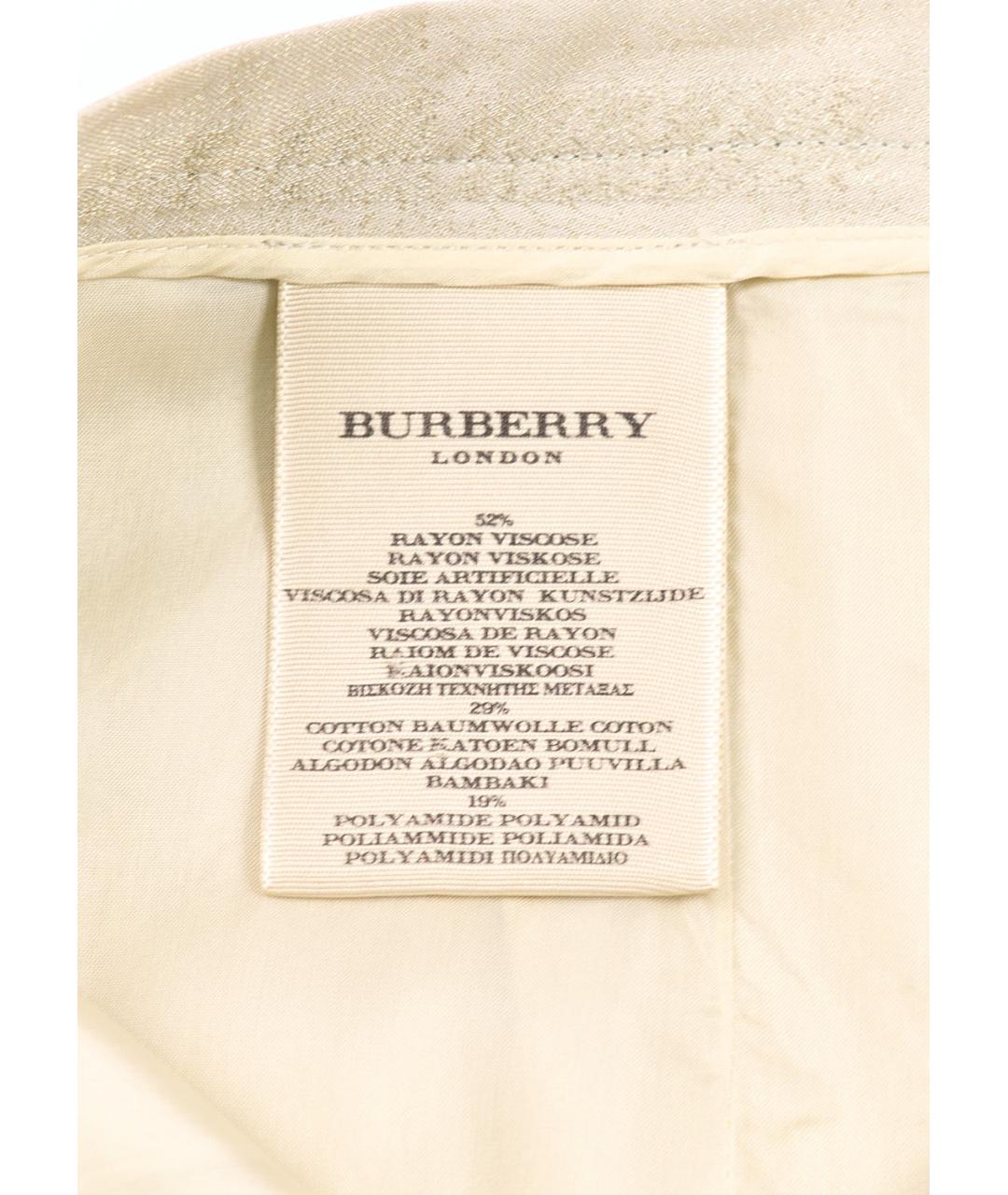 BURBERRY Бежевая вискозная юбка мини, фото 3