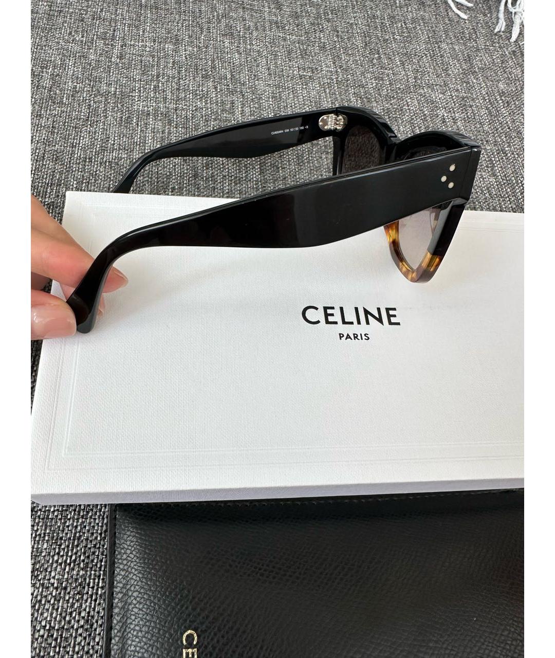 CELINE Черные пластиковые солнцезащитные очки, фото 2