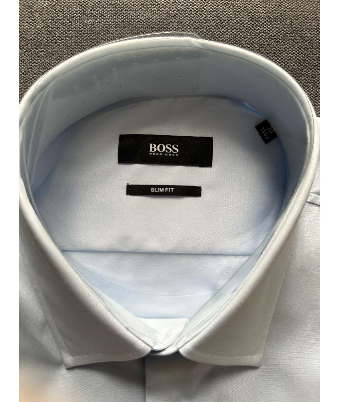 HUGO BOSS Голубая хлопковая классическая рубашка, фото 3