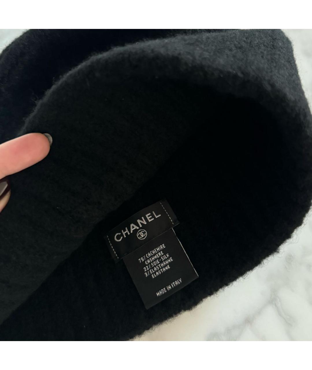 CHANEL Черная кашемировая шапка, фото 3