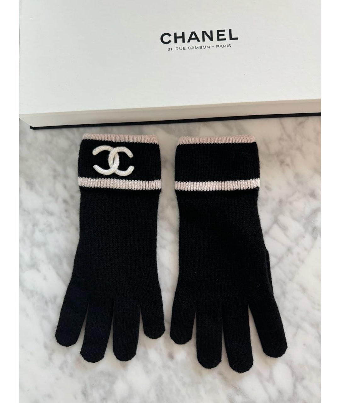 CHANEL Черные кашемировые перчатки, фото 4