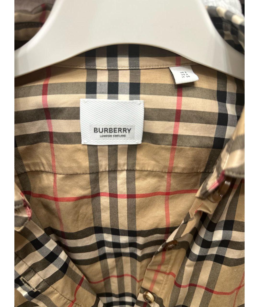 BURBERRY Бежевая хлопковая рубашка, фото 3