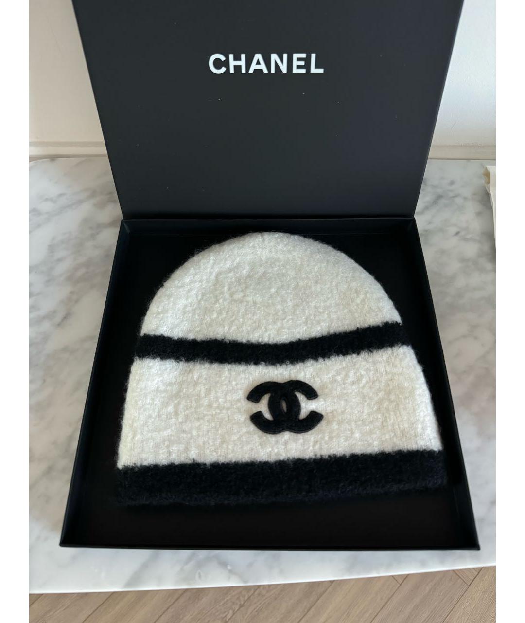 CHANEL Белая кашемировая шапка, фото 2