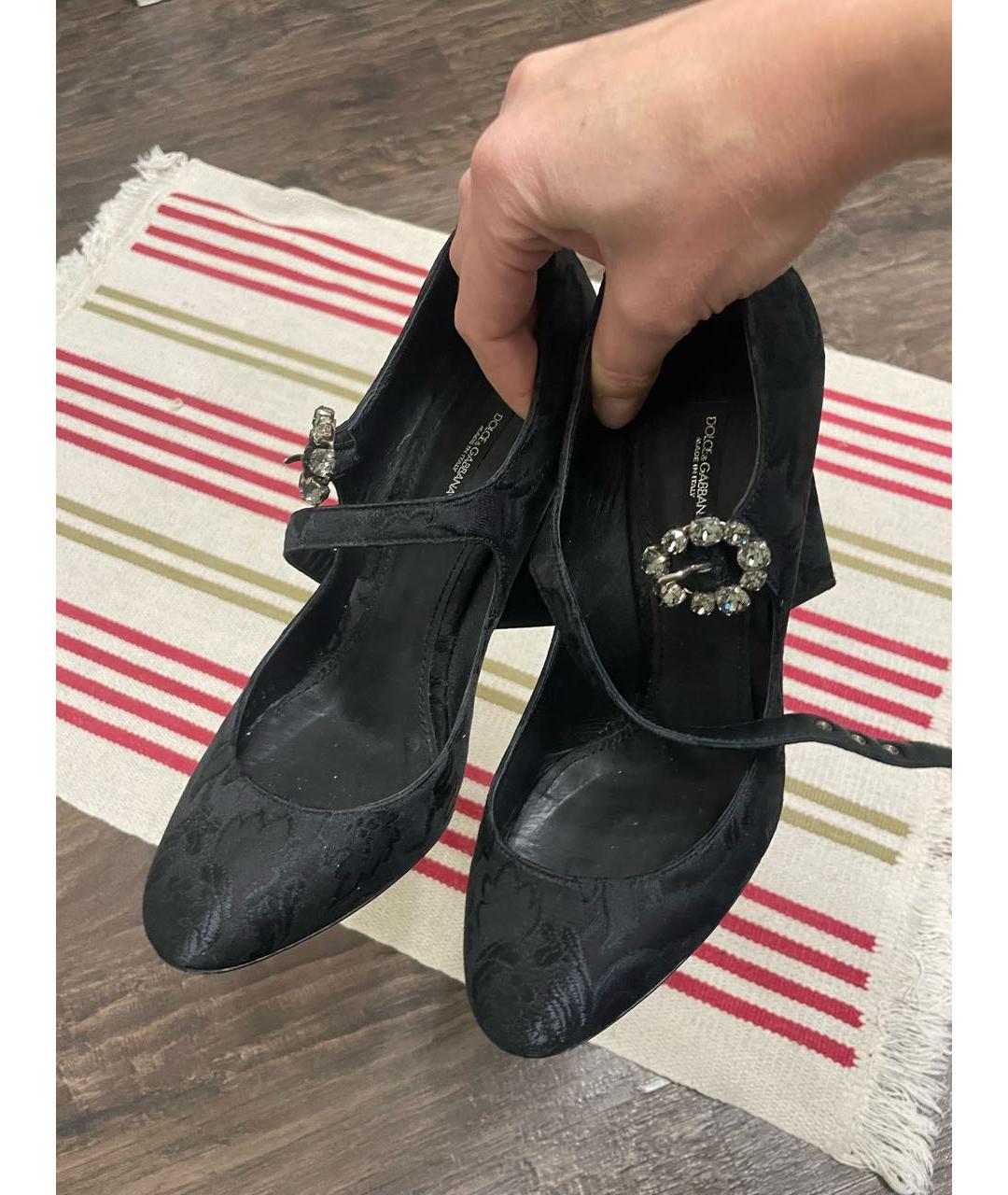 DOLCE&GABBANA Черные текстильные туфли, фото 2