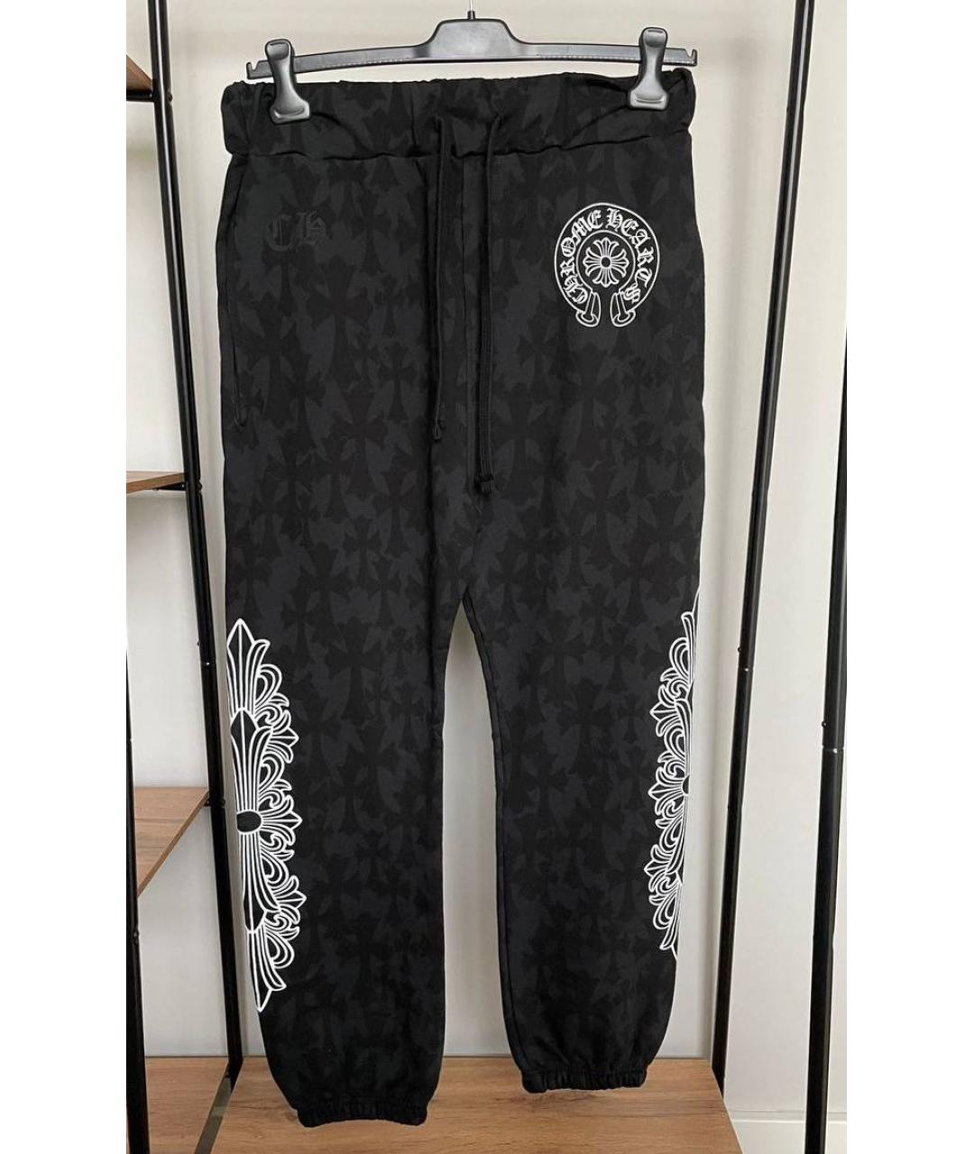 CHROME HEARTS Черные хлопковые спортивные брюки и шорты, фото 3