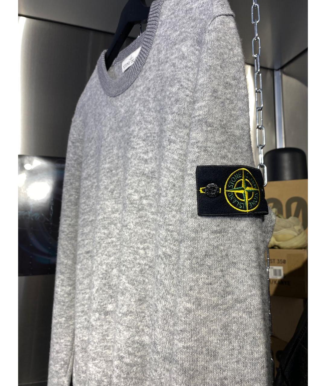 STONE ISLAND Серый шерстяной джемпер / свитер, фото 6