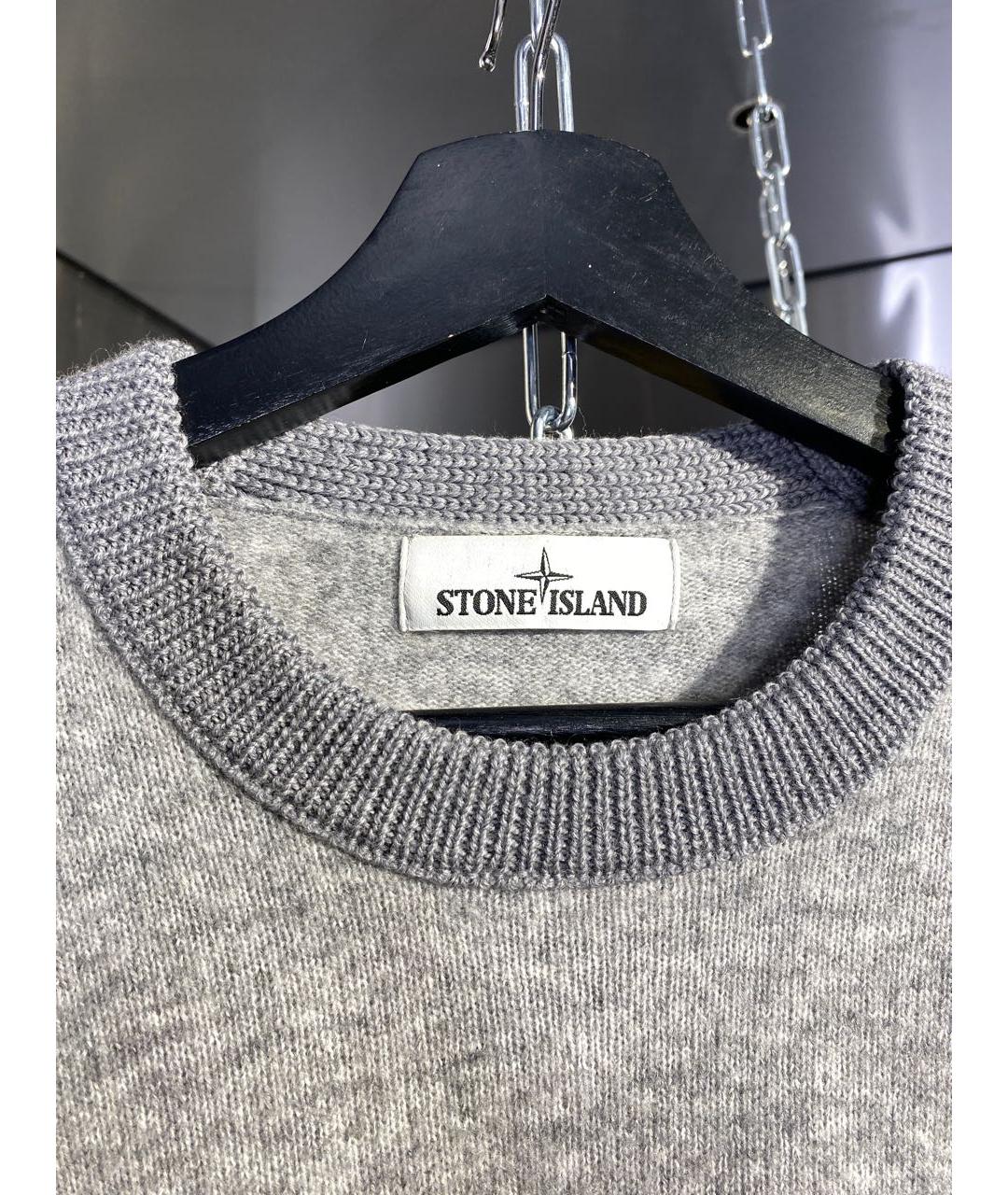 STONE ISLAND Серый шерстяной джемпер / свитер, фото 3