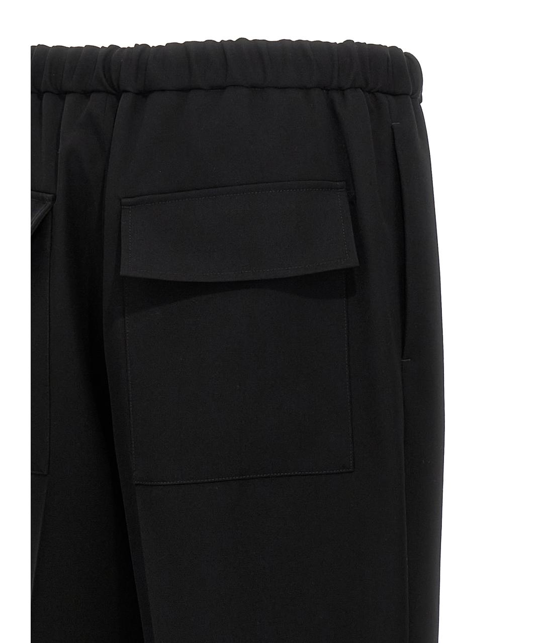 JIL SANDER Черные шерстяные повседневные брюки, фото 4