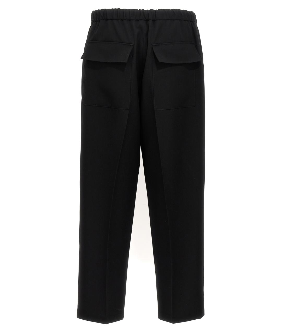 JIL SANDER Черные шерстяные повседневные брюки, фото 2