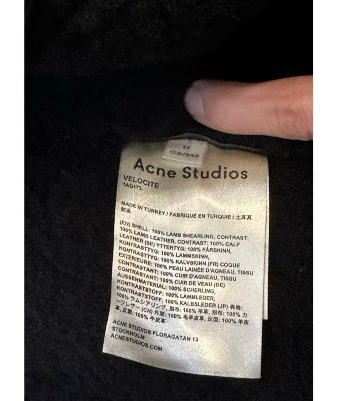 ACNE STUDIOS Черная меховая дубленка, фото 4