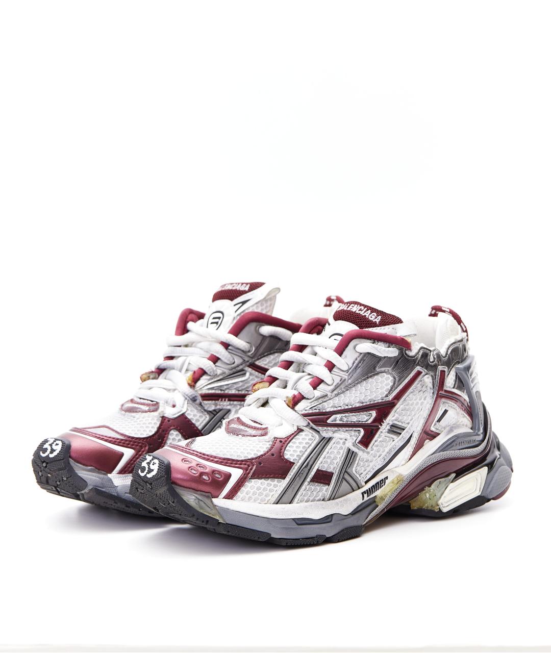 BALENCIAGA Бордовые текстильные кроссовки, фото 2