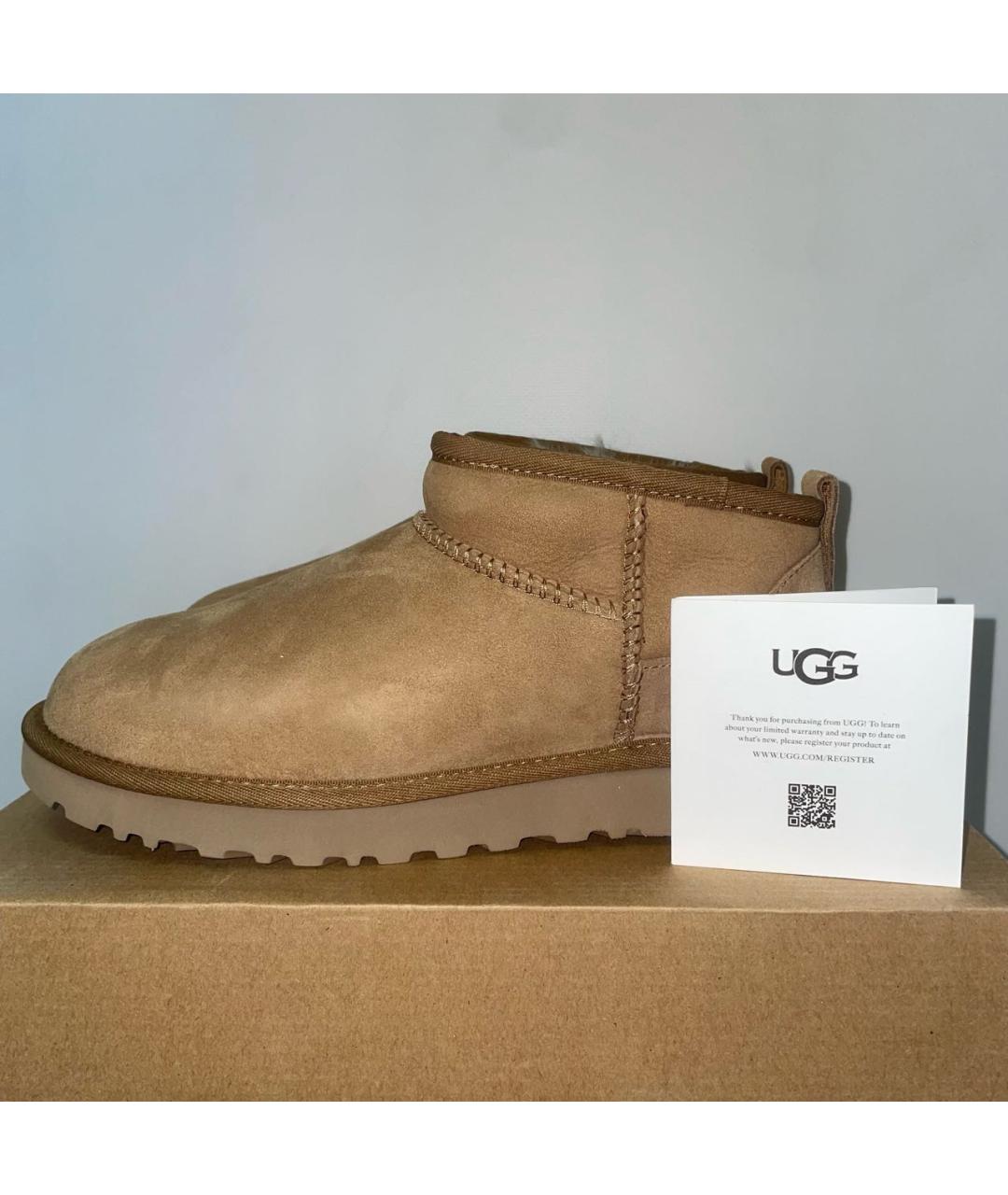 UGG AUSTRALIA Бежевые замшевые ботинки, фото 7