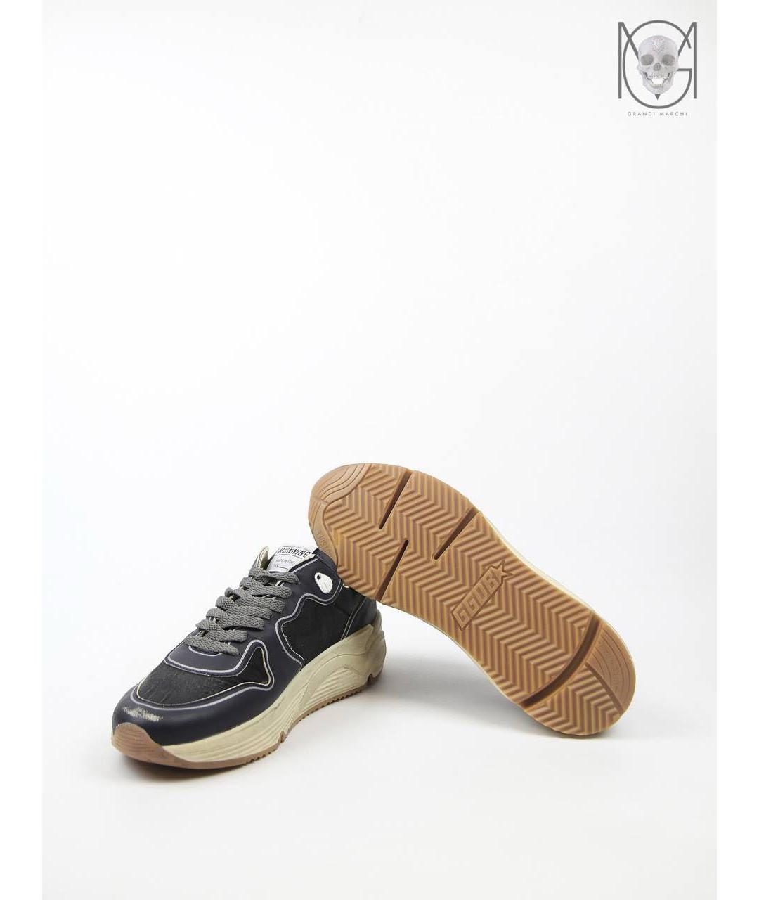 GOLDEN GOOSE DELUXE BRAND Черные кожаные низкие кроссовки / кеды, фото 8