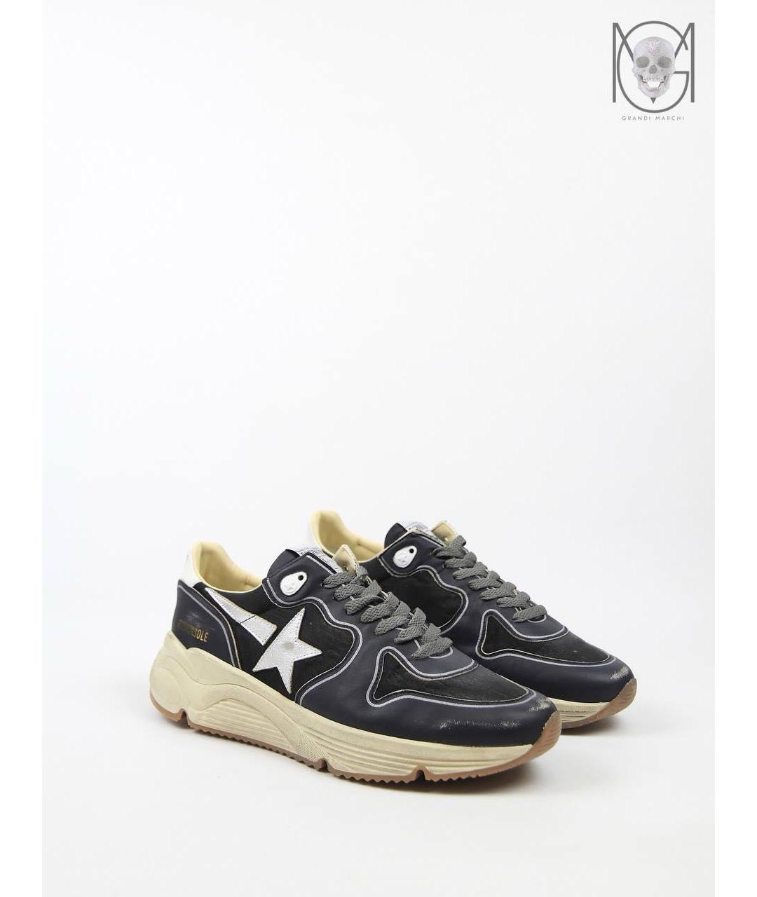GOLDEN GOOSE DELUXE BRAND Черные кожаные низкие кроссовки / кеды, фото 2
