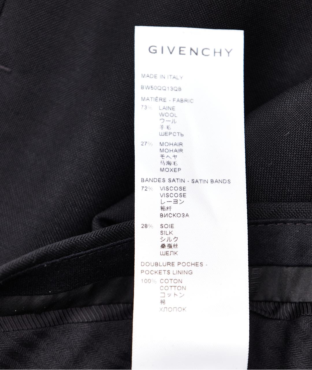 GIVENCHY Черные шерстяные прямые брюки, фото 8