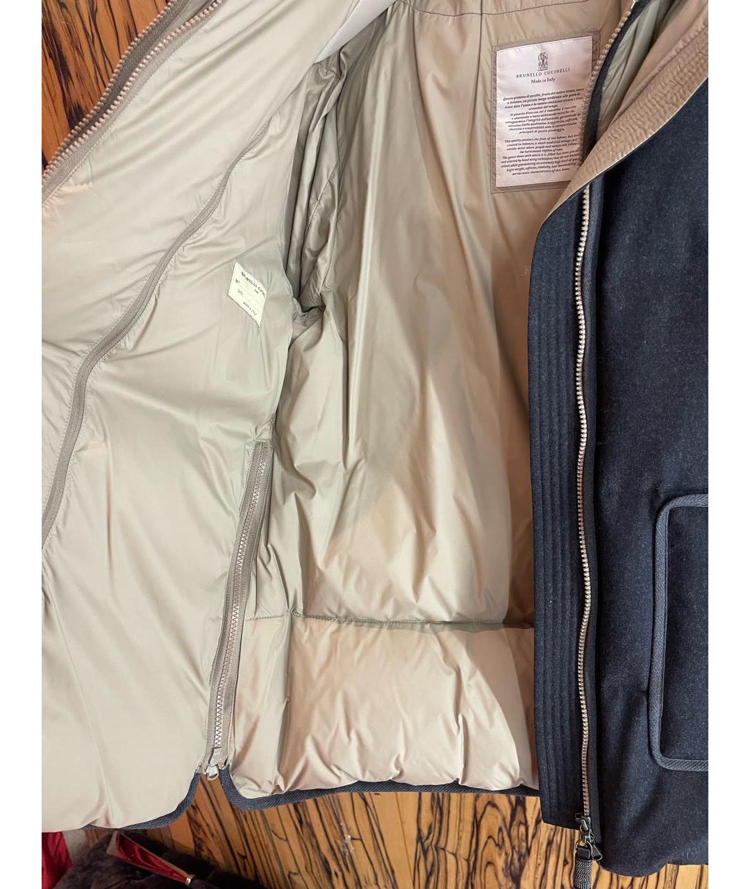 BRUNELLO CUCINELLI Серый шерстяной пуховик, фото 6