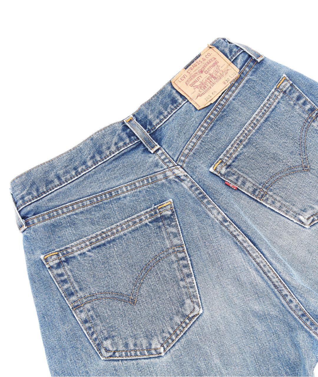 LEVI'S Голубые хлопковые прямые джинсы, фото 6