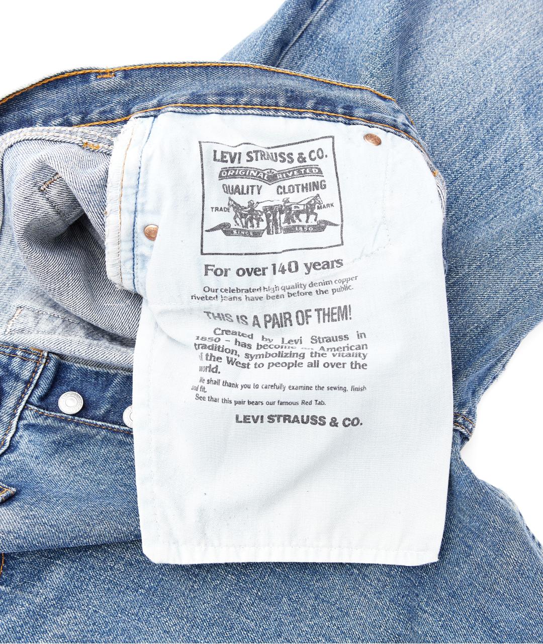 LEVI'S Голубые хлопковые прямые джинсы, фото 5