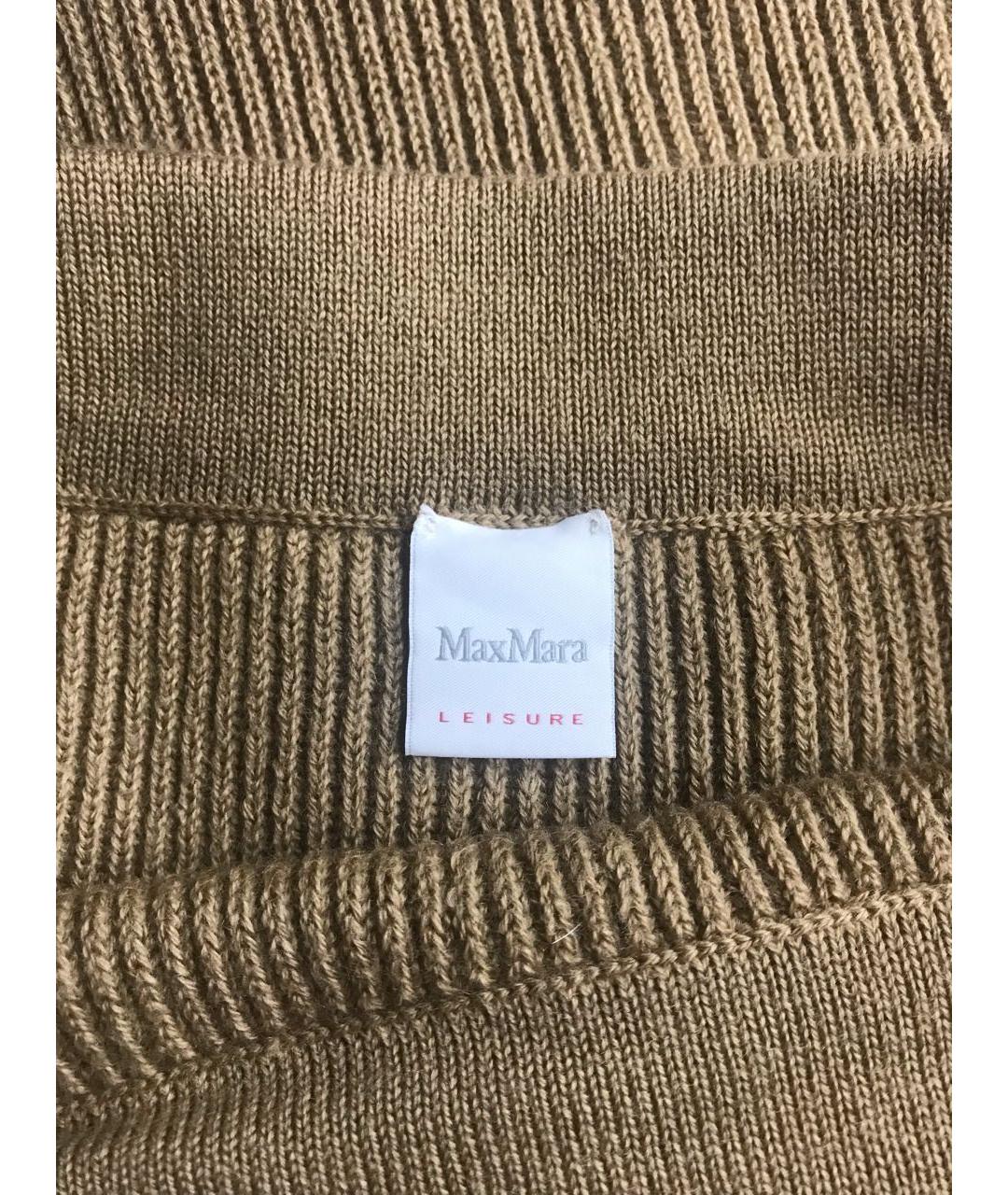 MAX MARA Коричневая шерстяная юбка миди, фото 6