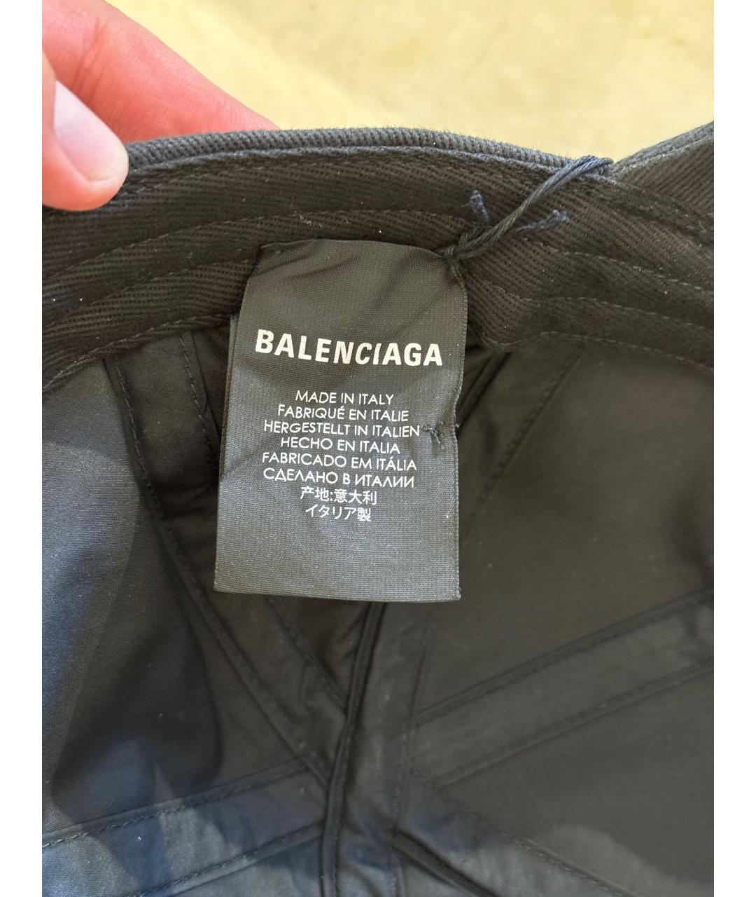 BALENCIAGA Черная хлопковая кепка, фото 6