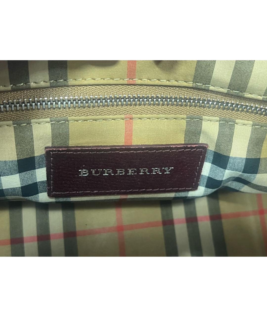 BURBERRY Бордовая кожаная сумка через плечо, фото 4