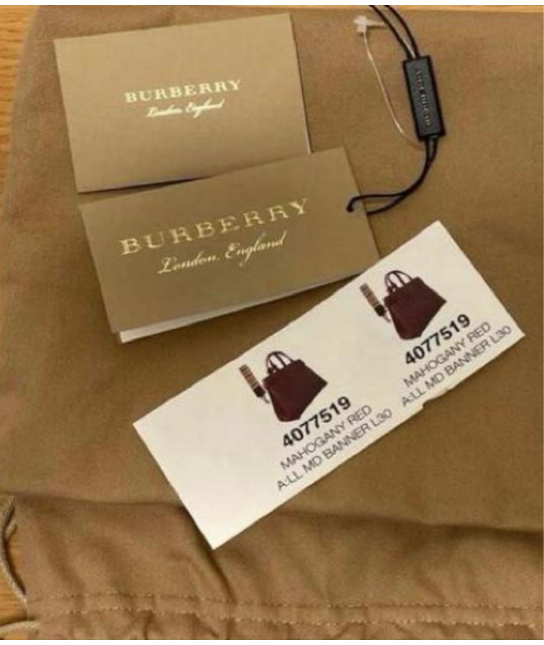 BURBERRY Бордовая кожаная сумка через плечо, фото 6