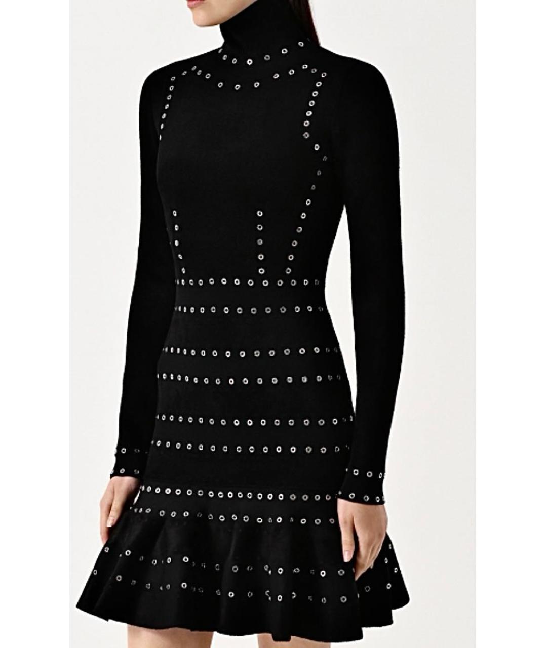 ALEXANDER MCQUEEN Черное вискозное коктейльное платье, фото 3