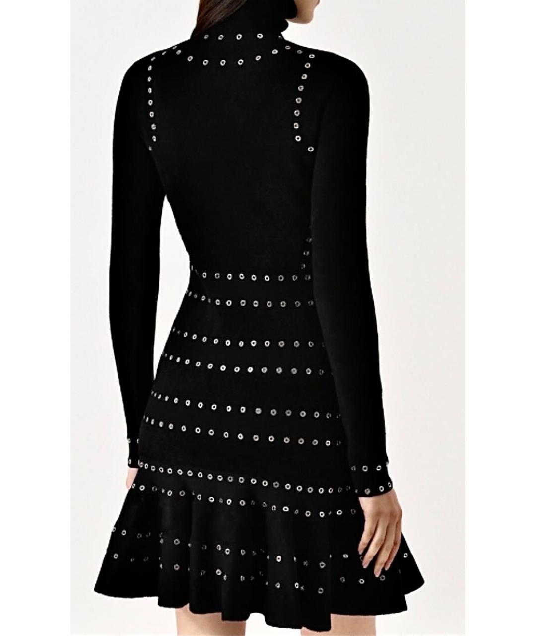 ALEXANDER MCQUEEN Черное вискозное коктейльное платье, фото 2