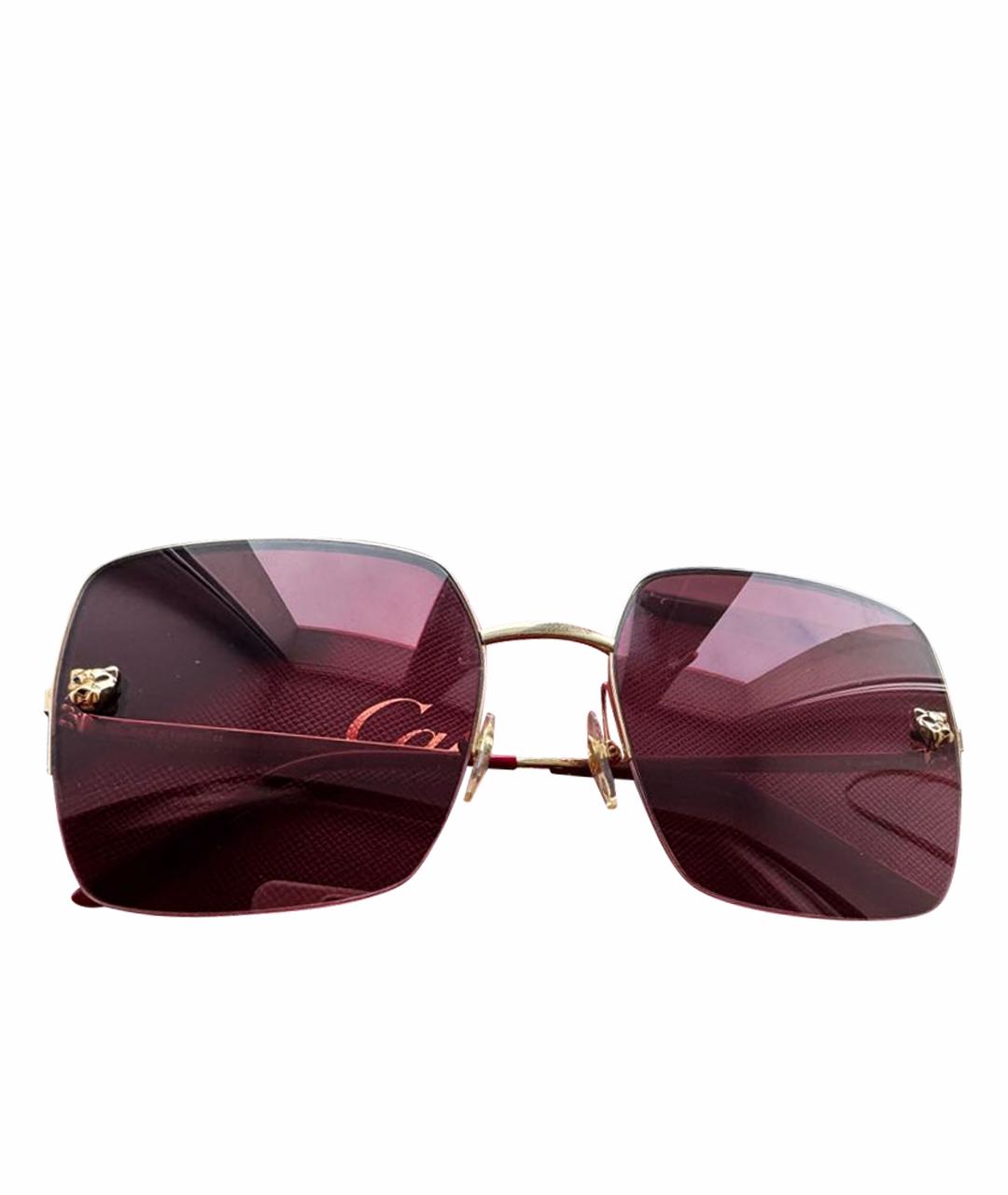 CARTIER Коричневые металлические солнцезащитные очки, фото 1