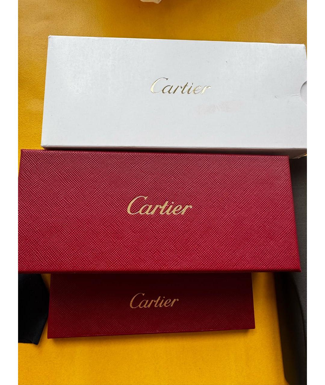 CARTIER Коричневые металлические солнцезащитные очки, фото 4