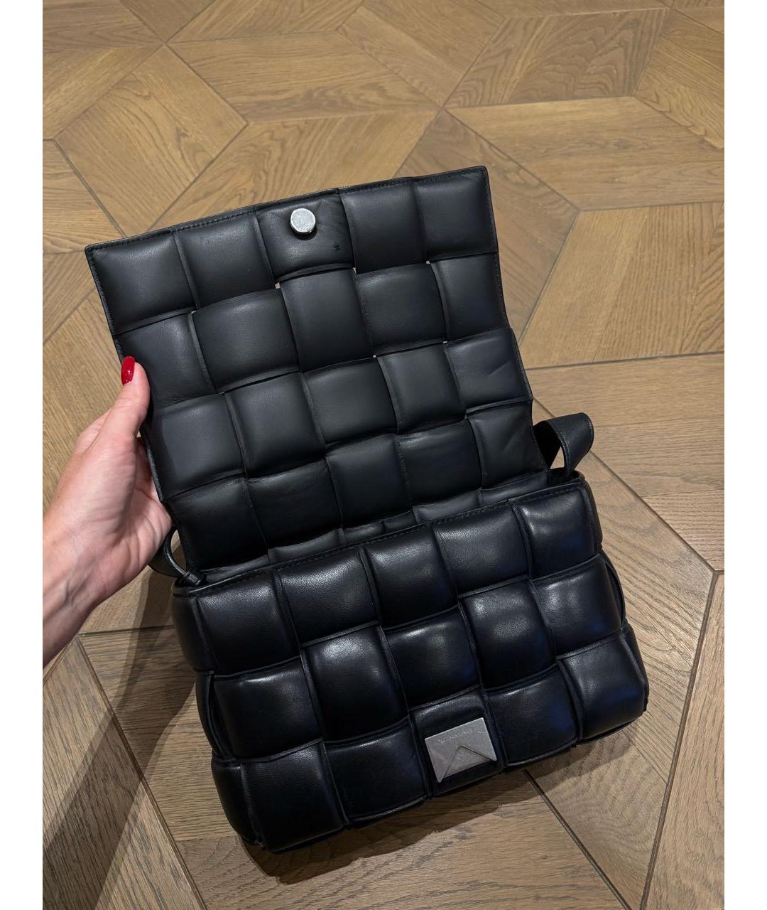 BOTTEGA VENETA Черная кожаная сумка через плечо, фото 2