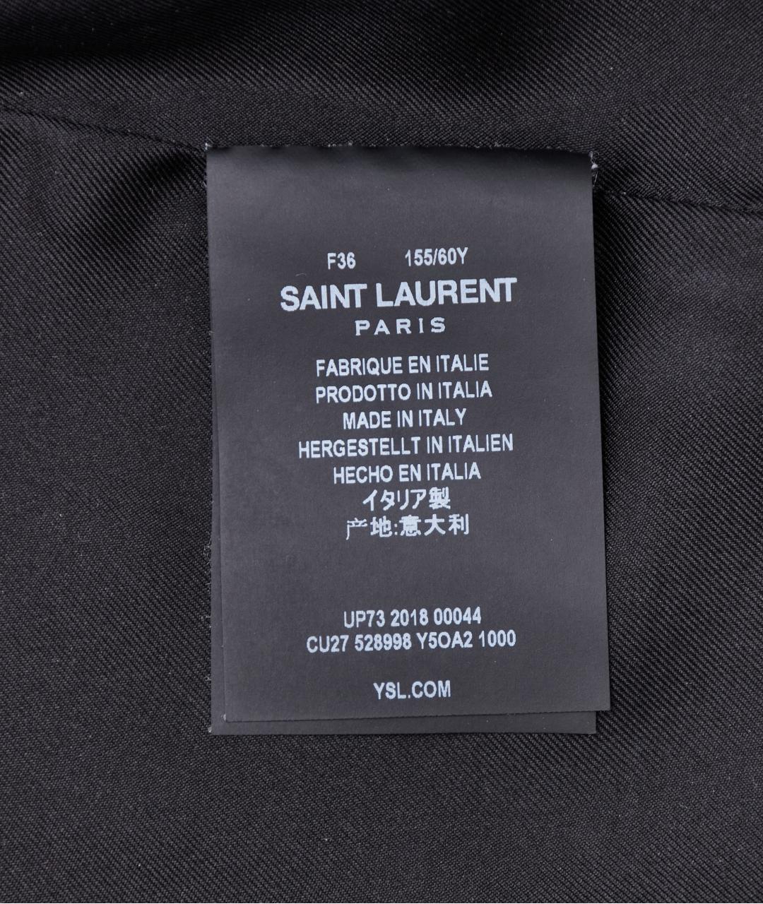 SAINT LAURENT Черная кожаная юбка мини, фото 6