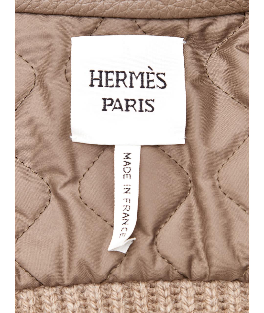 HERMES Коричневая кожаная куртка, фото 8