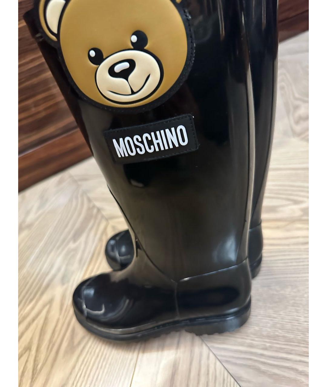 MOSCHINO Черные резиновые сапоги, фото 4