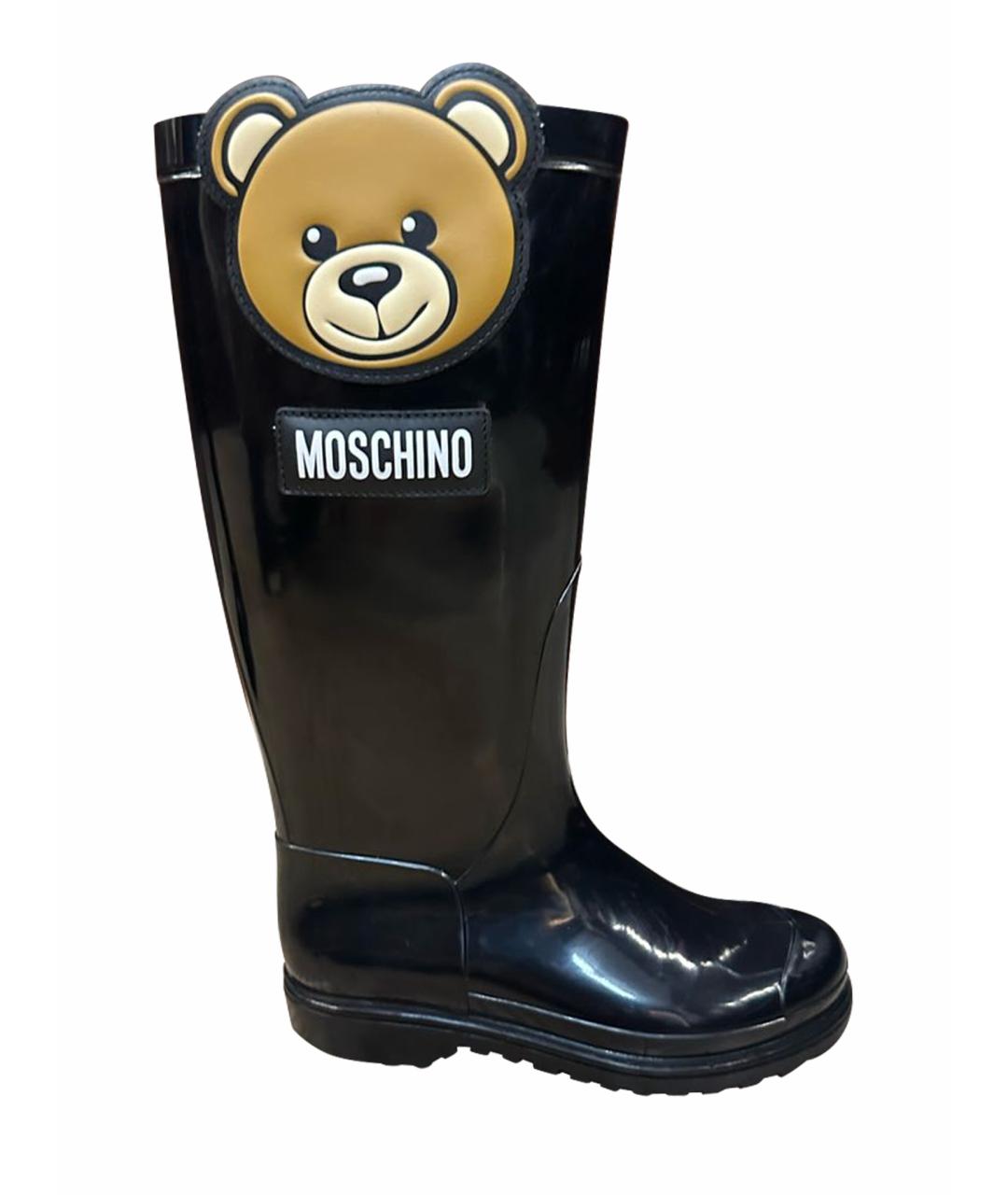 MOSCHINO Черные резиновые сапоги, фото 1