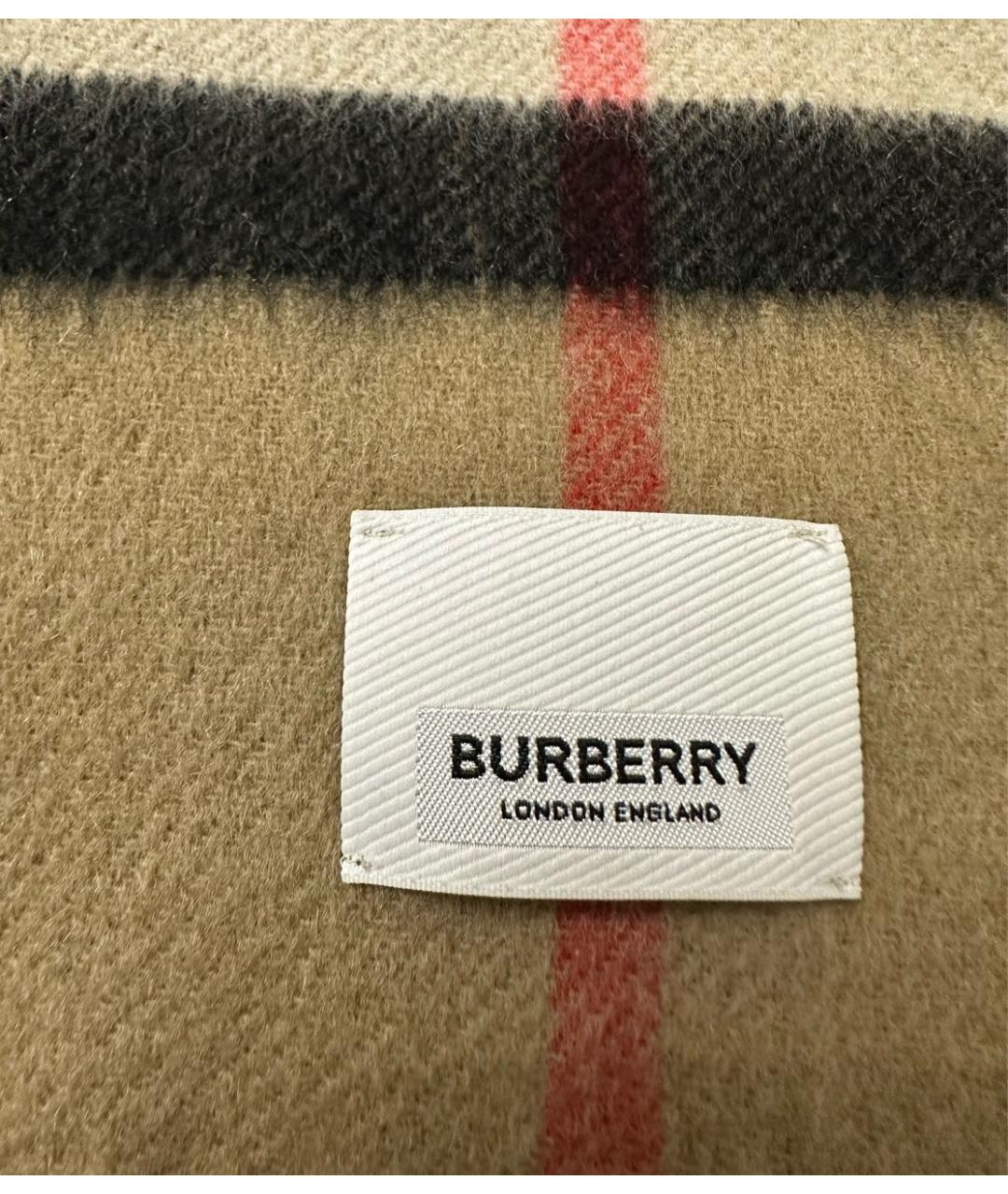 BURBERRY Коричневый кашемировый шарф, фото 7