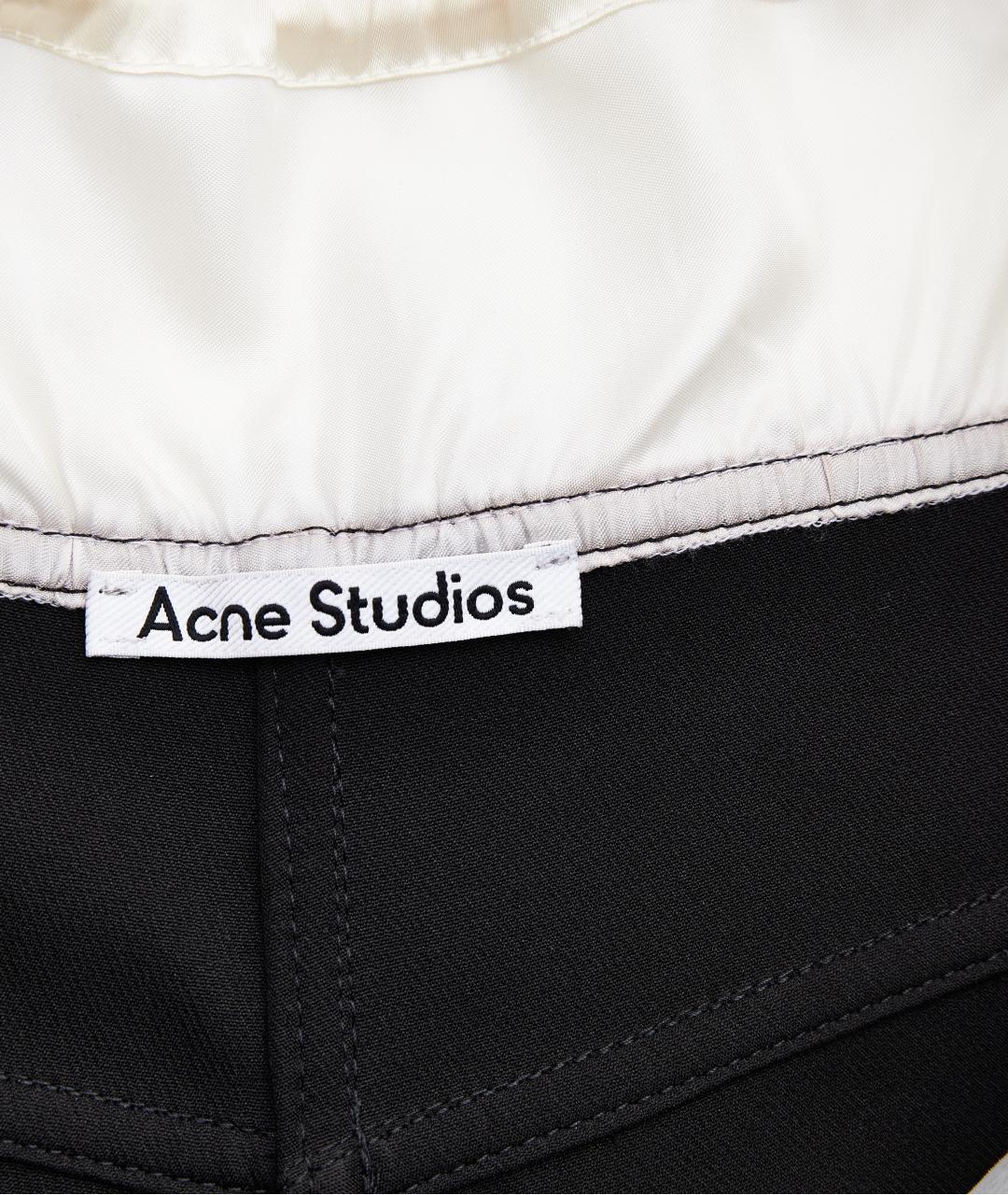 ACNE STUDIOS Черные полиэстеровые прямые брюки, фото 6