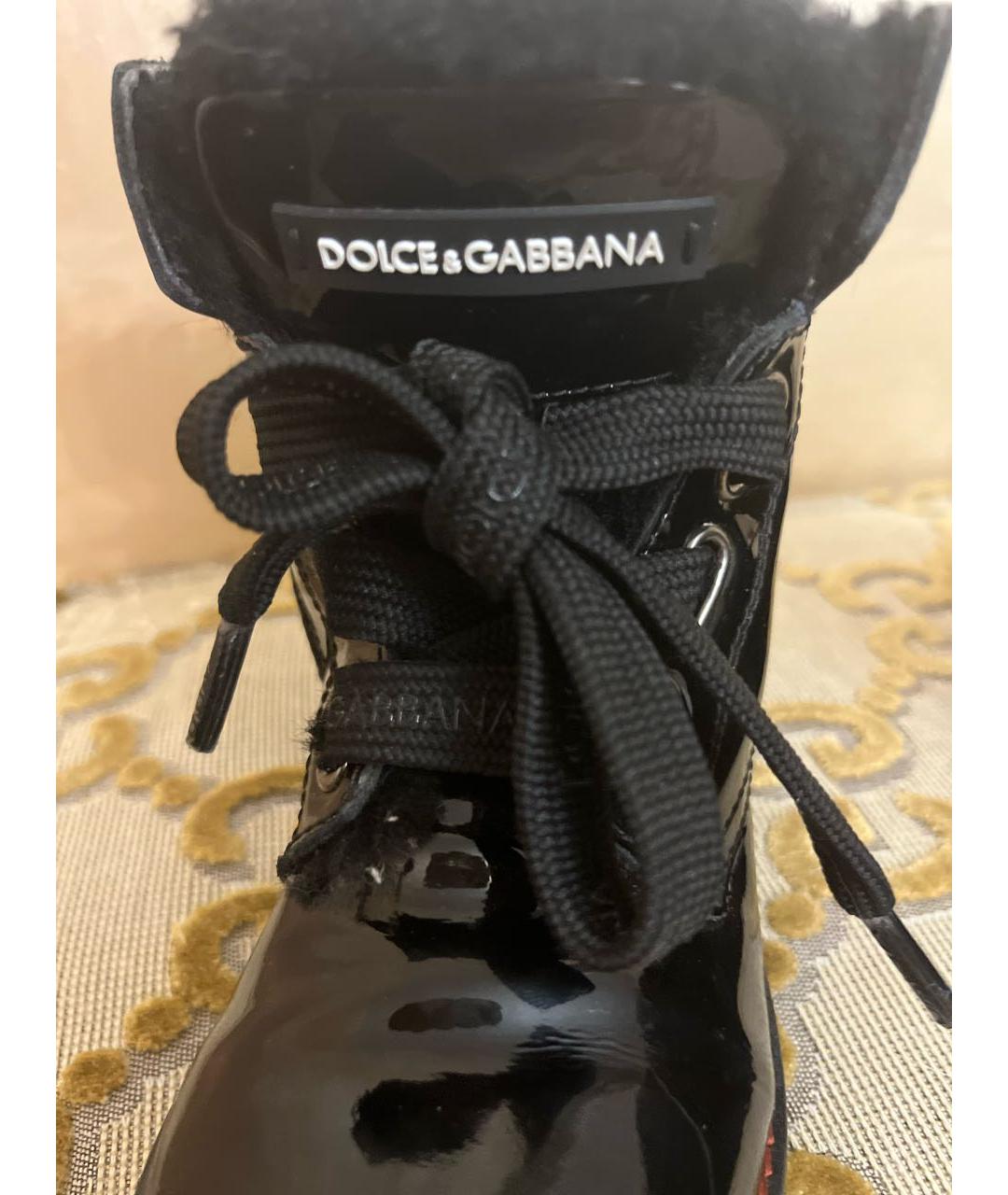 DOLCE&GABBANA Черные ботинки из лакированной кожи, фото 5