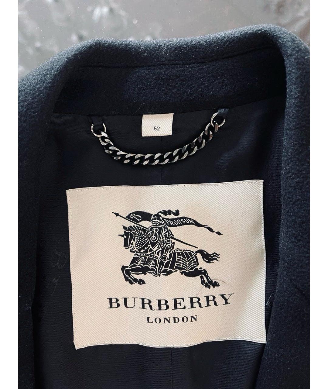 BURBERRY Черное шерстяное пальто, фото 3