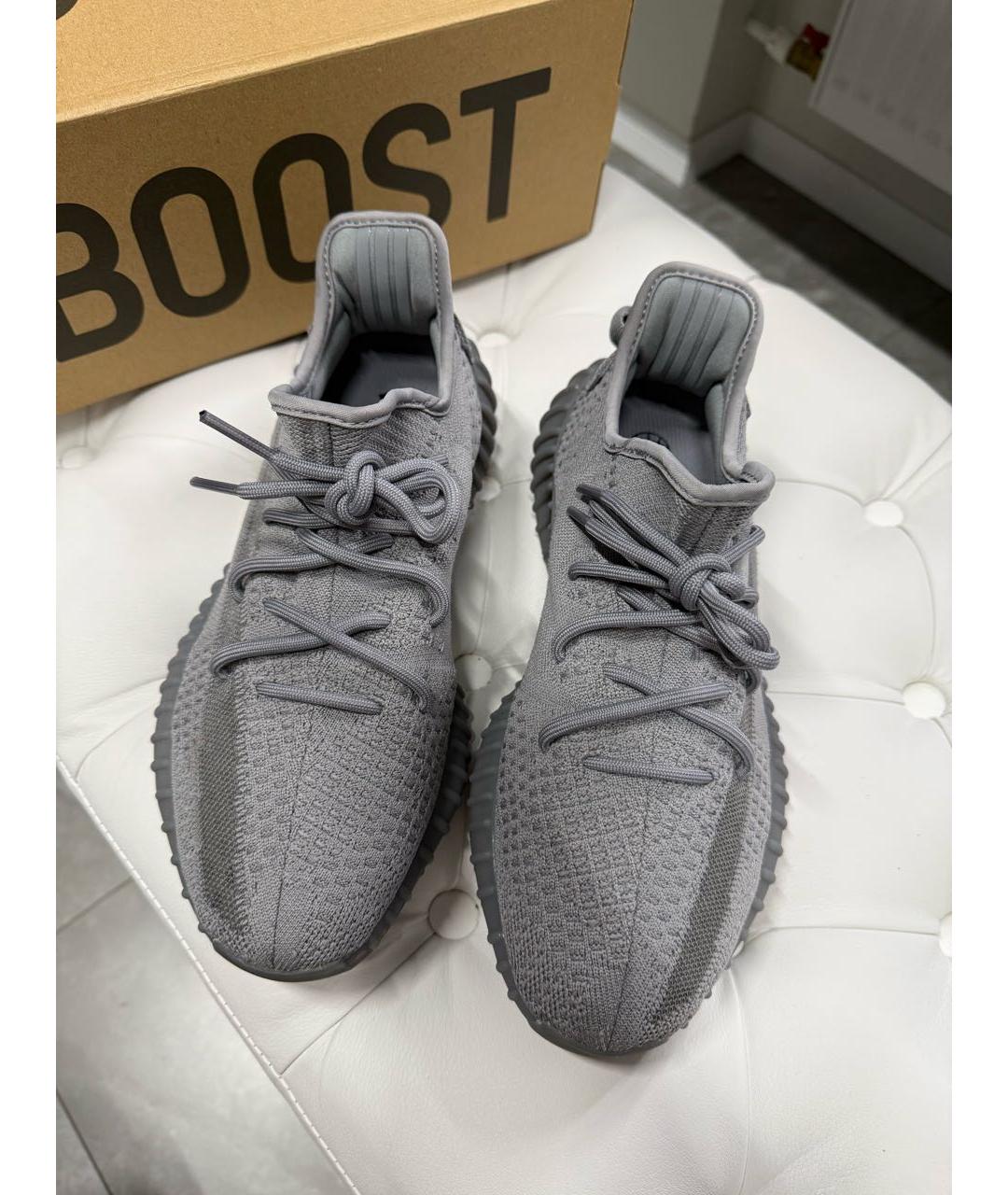 ADIDAS YEEZY Антрацитовые текстильные кроссовки, фото 6